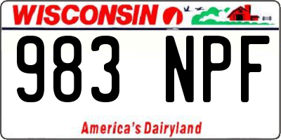 WI license plate 983NPF
