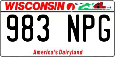 WI license plate 983NPG
