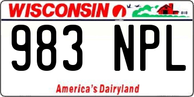 WI license plate 983NPL
