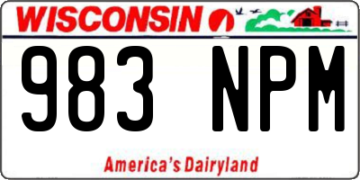 WI license plate 983NPM