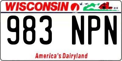 WI license plate 983NPN