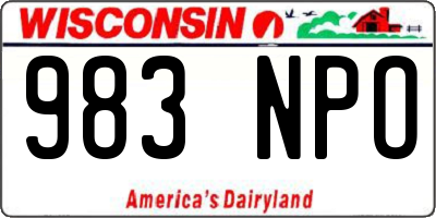 WI license plate 983NPO