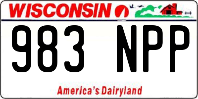 WI license plate 983NPP