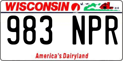 WI license plate 983NPR