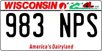 WI license plate 983NPS