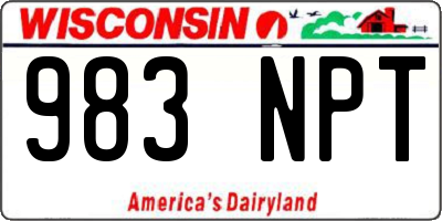 WI license plate 983NPT