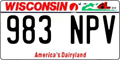 WI license plate 983NPV