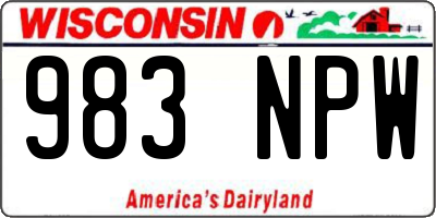 WI license plate 983NPW
