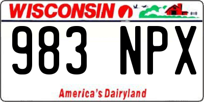 WI license plate 983NPX
