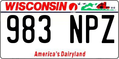 WI license plate 983NPZ