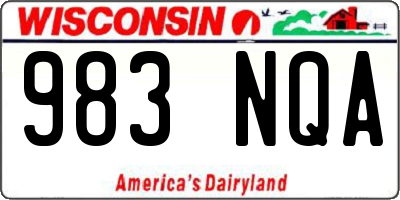 WI license plate 983NQA