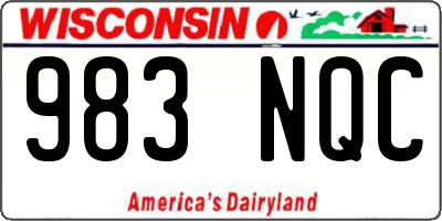 WI license plate 983NQC
