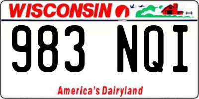 WI license plate 983NQI