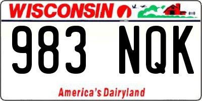 WI license plate 983NQK