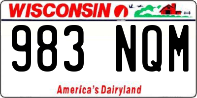 WI license plate 983NQM