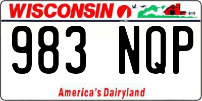 WI license plate 983NQP