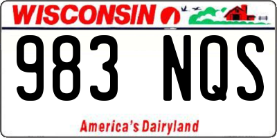 WI license plate 983NQS