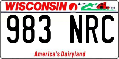 WI license plate 983NRC