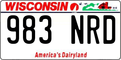 WI license plate 983NRD