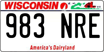 WI license plate 983NRE