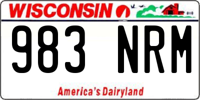 WI license plate 983NRM
