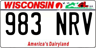 WI license plate 983NRV
