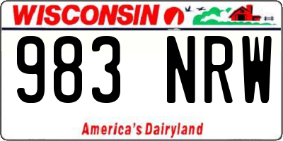 WI license plate 983NRW
