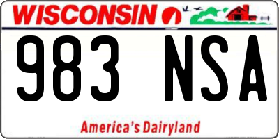 WI license plate 983NSA