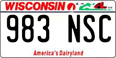 WI license plate 983NSC