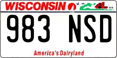 WI license plate 983NSD