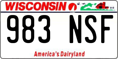 WI license plate 983NSF