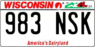 WI license plate 983NSK