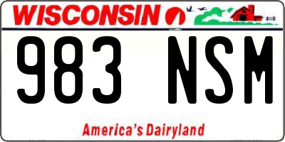 WI license plate 983NSM