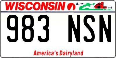 WI license plate 983NSN