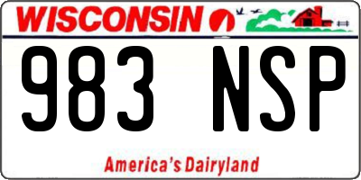 WI license plate 983NSP