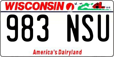 WI license plate 983NSU