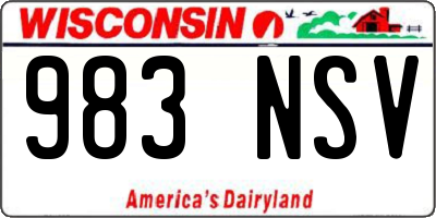 WI license plate 983NSV