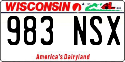 WI license plate 983NSX