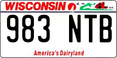WI license plate 983NTB