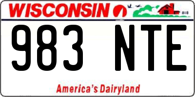 WI license plate 983NTE