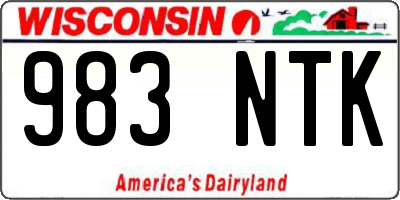 WI license plate 983NTK