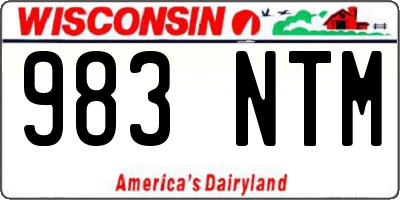 WI license plate 983NTM