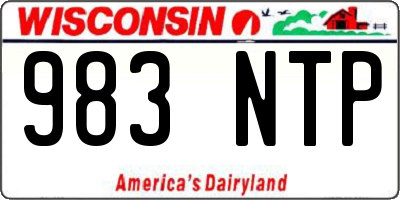 WI license plate 983NTP