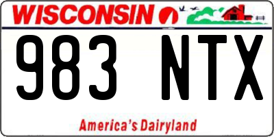 WI license plate 983NTX