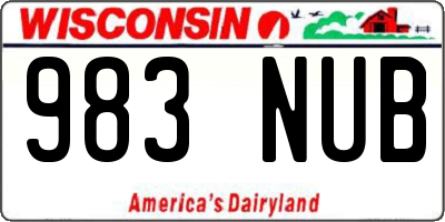WI license plate 983NUB