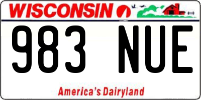 WI license plate 983NUE