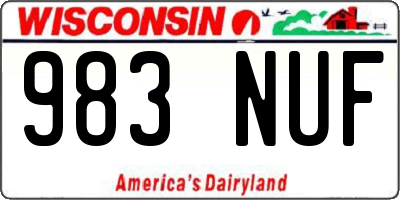 WI license plate 983NUF