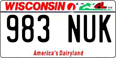 WI license plate 983NUK