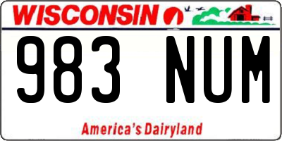 WI license plate 983NUM