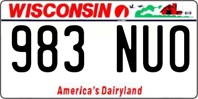 WI license plate 983NUO